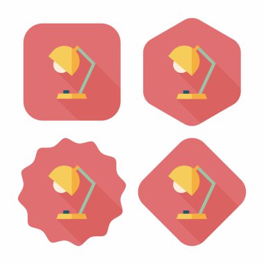 Uzun Gölge, eps10 ile masa lambası düz simgesi