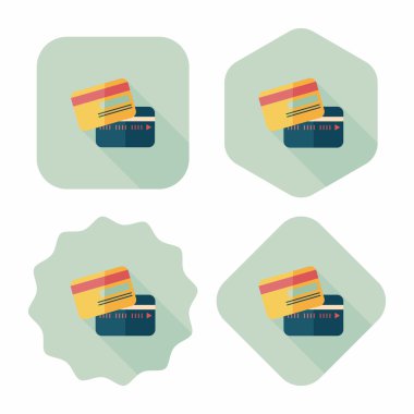 kredi kartı ile uzun gölge düz simgesi