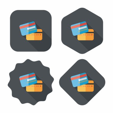 kredi kartı ile uzun gölge düz simgesi