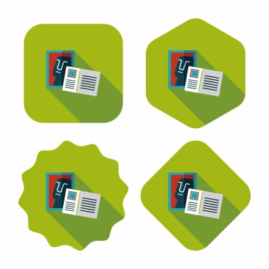 kartpostal uzun gölge düz simgesi