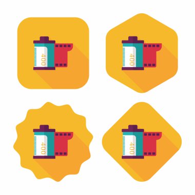 kamera film, uzun gölge ile düz simgesi