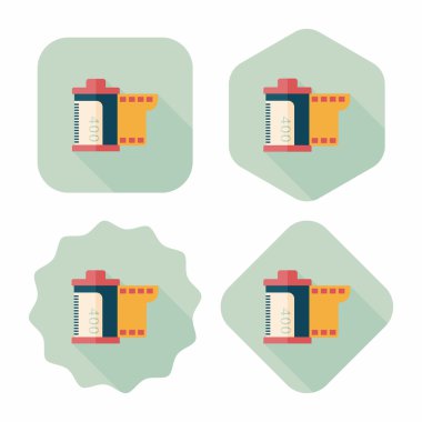 kamera film, uzun gölge ile düz simgesi