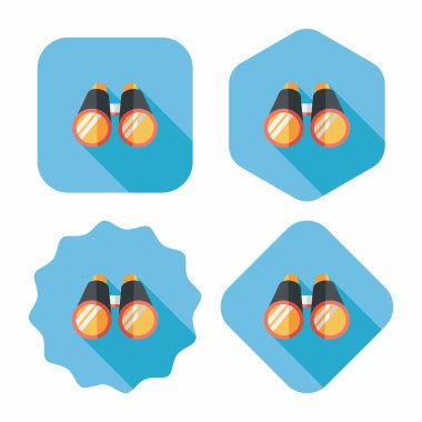 uzun gölge ile dürbün düz simgesi