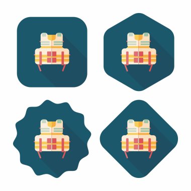 Hayat uzun gölge ile yelek düz simgesi