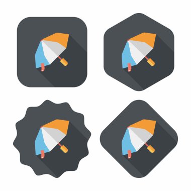 şemsiye uzun gölge düz simgesi