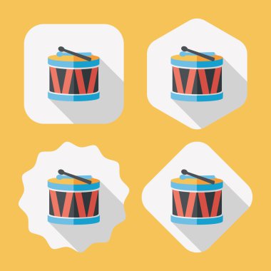 Uzun Gölge, eps10 davul düz simgesi