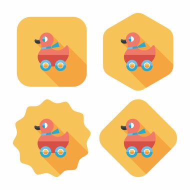 Uzun Gölge, eps10 ile ördek oyuncak düz simgesi