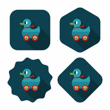 Uzun Gölge, eps10 ile ördek oyuncak düz simgesi