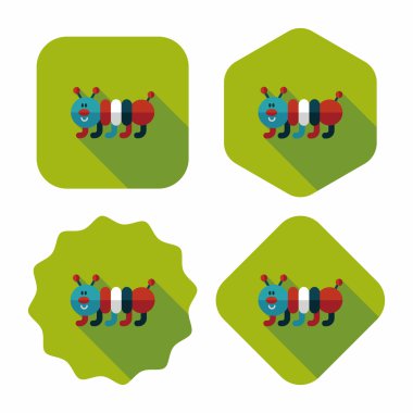 Caterpillar düz simgesi ile uzun gölge, eps10