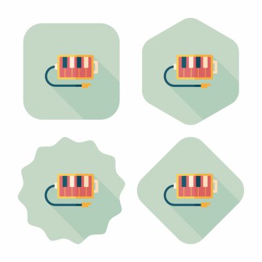 uzun gölge ile piyano düz simgesi