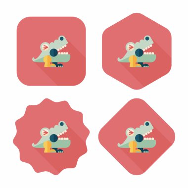 Timsah oyuncak düz simgesi ile uzun gölge, eps10