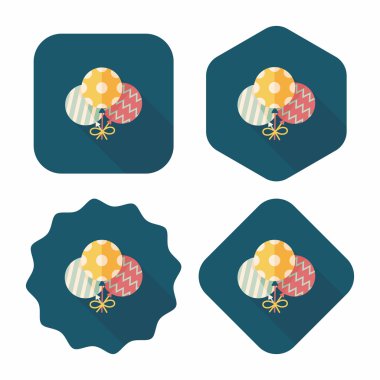 Balonlar düz simgesi ile uzun gölge, eps10