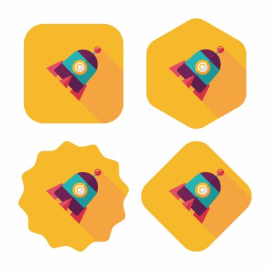 Uzun Gölge, eps10 roket düz simgesi