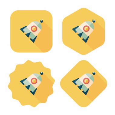 Uzun Gölge, eps10 roket düz simgesi