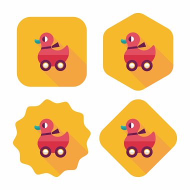 Uzun Gölge, eps10 ile ördek oyuncak düz simgesi