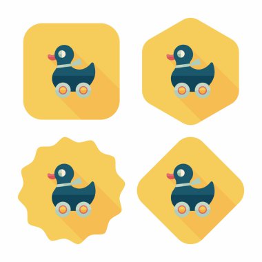 Uzun Gölge, eps10 ile ördek oyuncak düz simgesi