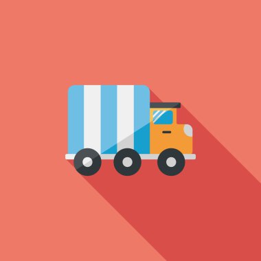 Uzun Gölge, eps10 ile ulaşım kamyon düz simgesi