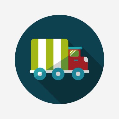 Uzun Gölge, eps10 ile ulaşım kamyon düz simgesi