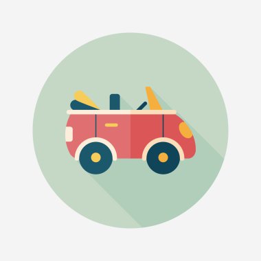 Uzun Gölge, eps10 ile ulaşım açık araba düz simgesi