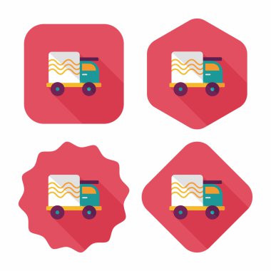 Uzun Gölge, eps10 ile ulaşım kamyon düz simgesi