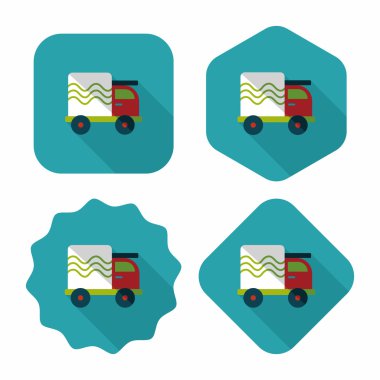 Uzun Gölge, eps10 ile ulaşım kamyon düz simgesi