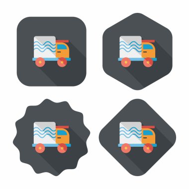 Uzun Gölge, eps10 ile ulaşım kamyon düz simgesi