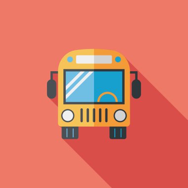 Uzun Gölge, eps10 ile ulaşım otobüs düz simgesi