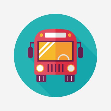 Uzun Gölge, eps10 ile ulaşım otobüs düz simgesi