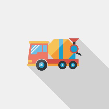 Uzun Gölge, eps10 ile ulaşım çimento karıştırıcı düz simgesi