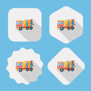 Uzun Gölge, eps10 ile ulaşım çimento karıştırıcı düz simgesi