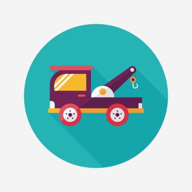 Uzun Gölge, eps10 ile ulaşım çekici düz simgesi