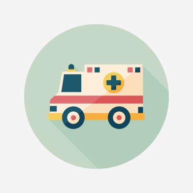 Uzun Gölge, eps10 ile ulaşım ambulans düz simgesi