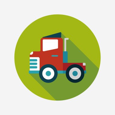 Uzun Gölge, eps10 ile ulaşım kamyon düz simgesi