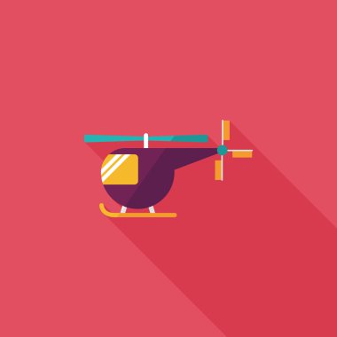 Uzun Gölge, eps10 ile ulaşım helikopter düz simgesi