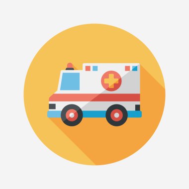 Uzun Gölge, eps10 ile ulaşım ambulans düz simgesi