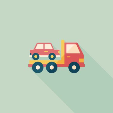 Uzun Gölge, eps10 ile ulaşım kamyon düz simgesi