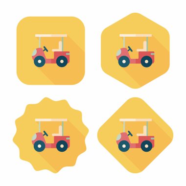 Uzun Gölge, eps10 ile ulaşım Golf arabası düz simgesi