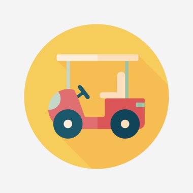 Uzun Gölge, eps10 ile ulaşım Golf arabası düz simgesi