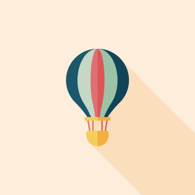 Uzun Gölge, eps10 ile ulaşım sıcak hava balon düz simgesi