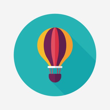 Uzun Gölge, eps10 ile ulaşım sıcak hava balon düz simgesi