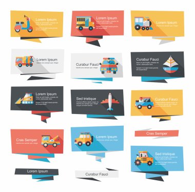 Ulaşım afiş düz tasarım arka plan ayarlamak, eps10