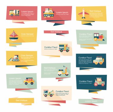 Ulaşım afiş düz tasarım arka plan ayarlamak, eps10