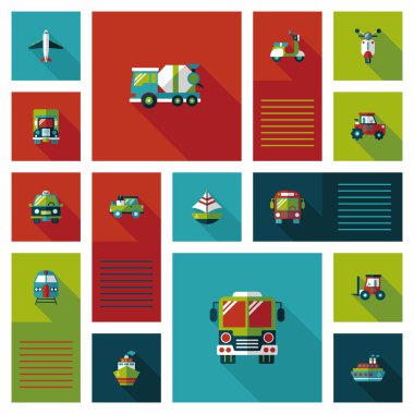 Ulaşım UI düz tasarım arka plan ayarlamak, eps10