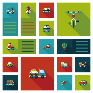 Ulaşım UI düz tasarım arka plan ayarlamak, eps10