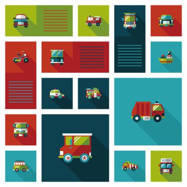 Ulaşım UI düz tasarım arka plan ayarlamak, eps10