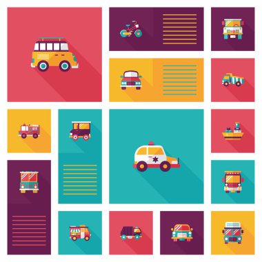 Ulaşım UI düz tasarım arka plan ayarlamak, eps10