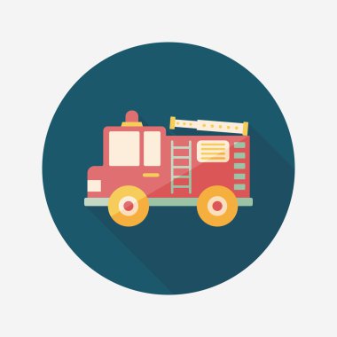 Uzun Gölge, eps10 ile ulaşım yangın kamyon düz simgesi