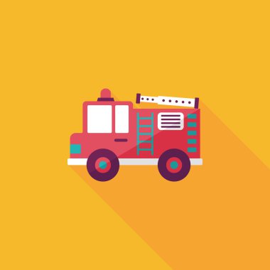 Uzun Gölge, eps10 ile ulaşım yangın kamyon düz simgesi