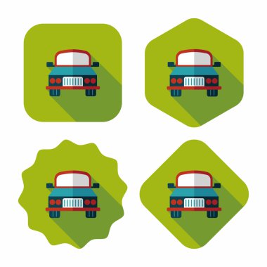 Uzun Gölge, eps10 ile ulaşım araba düz simgesi