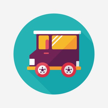 Uzun Gölge, eps10 ile ulaşım araba düz simgesi